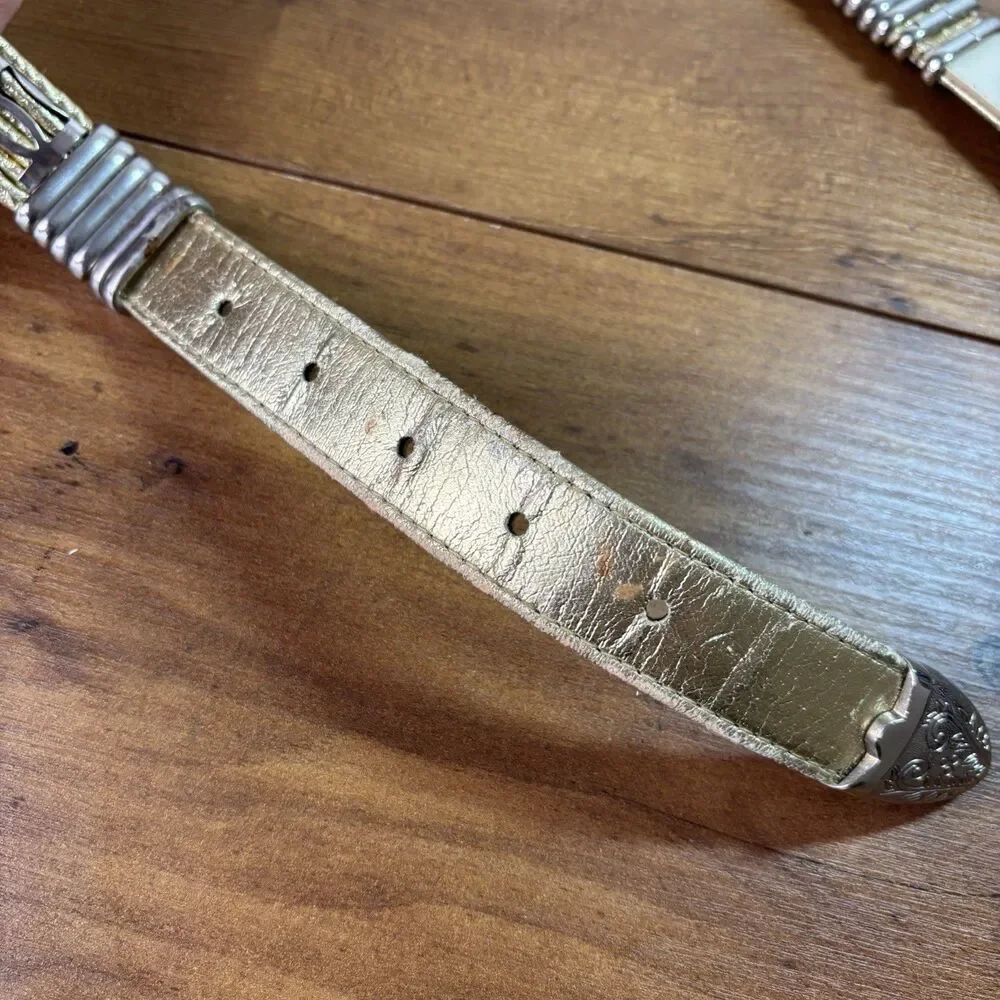 Vintage Gold and Silver Belt Made In Taiwan Ladies